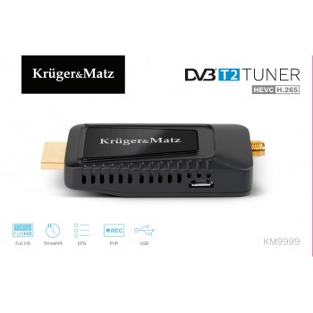KRUGER & MATZ mini Tuner DVB-T2 H.265 HEVC KM9999