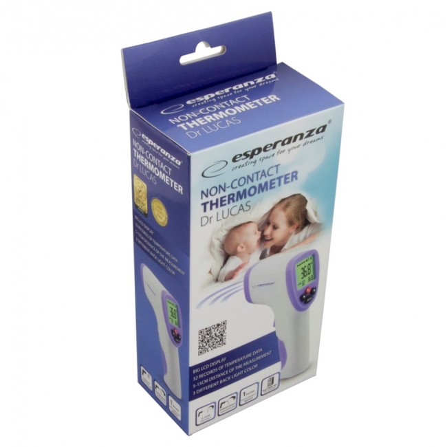 Esperanza ECT002 digital body thermometer Remote sensing thermometer Purple, White Ear, Forehead, Oral, Rectal, Underarm Buttons