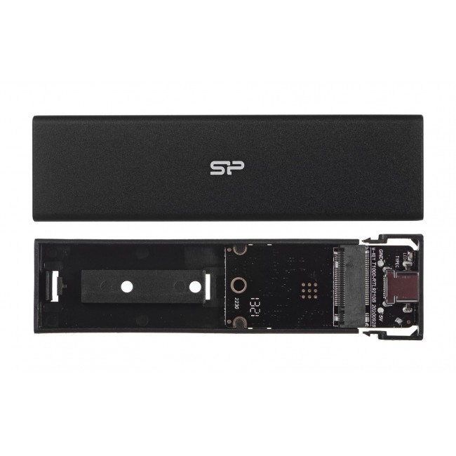 SILICON POWER PD60 Enclosure USB-C case M.2 PCIe NVMe SSD / M.2 SATA SSD (SP000HSPSDPD60CK) Black