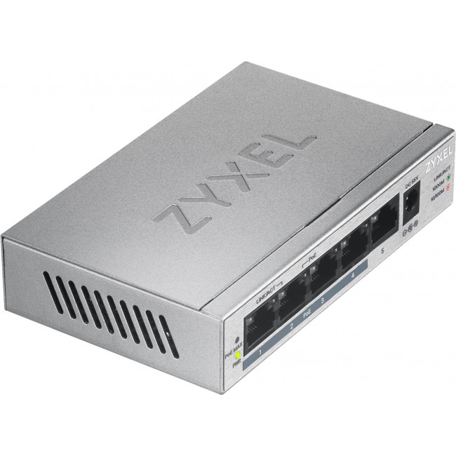 Zyxel GS1005HP Unmanaged Gigabit Ethernet (10/100/1000) Power over Ethernet (PoE) Silver