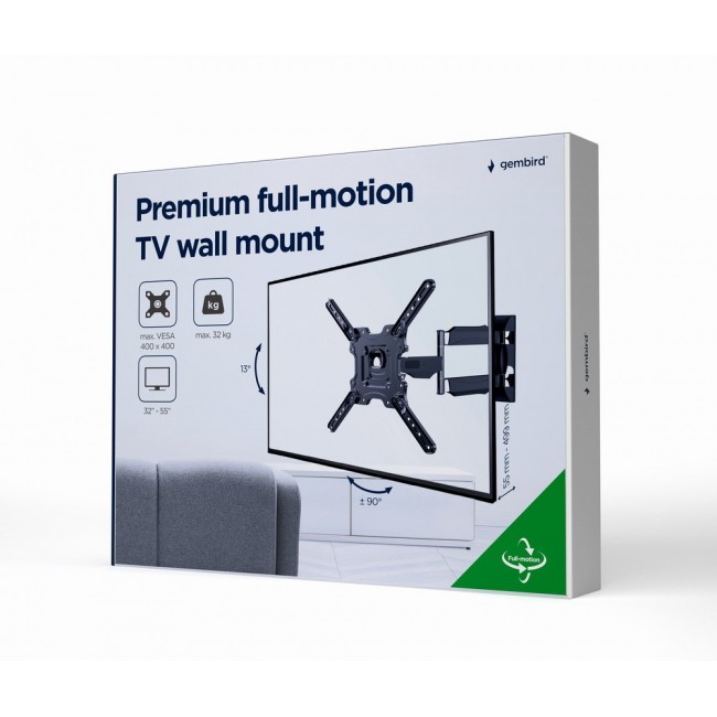 Gembird WM-55ST-01 Premium full-motion TV wall mount , 32 -55 (32 kg)