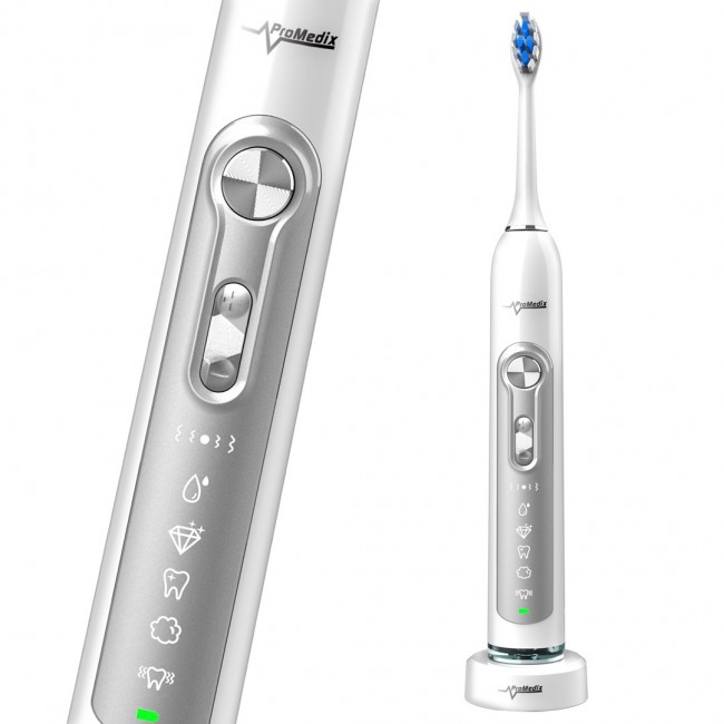 Toothbrush Promedix PR-750 W IPX7 black, travel case, 5 modes, timer, 3 power levels, 3 heads