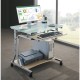 Techly Compact Desk for PC Metal & Glass with Wheels ICA-TB 3791A
