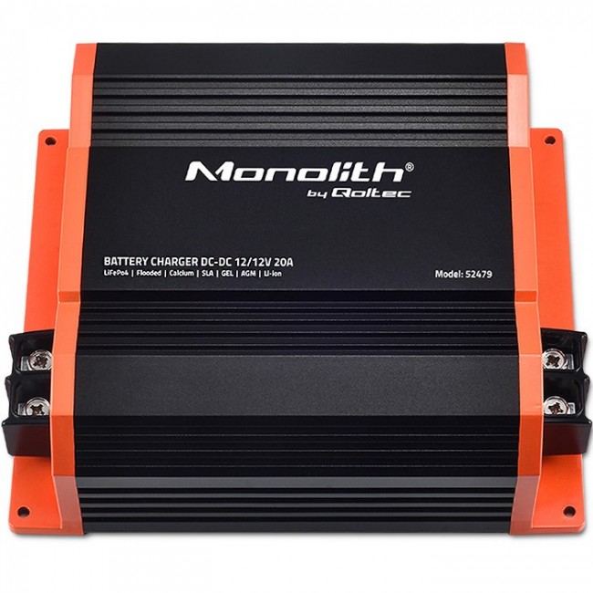 Qoltec 52479 Monolith DC-DC charger for LiFePO4 AGM 12V batteries | 20A | 250W