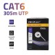 Qoltec 50359 UTP network cable| CAT6 | 305m | PVC grey