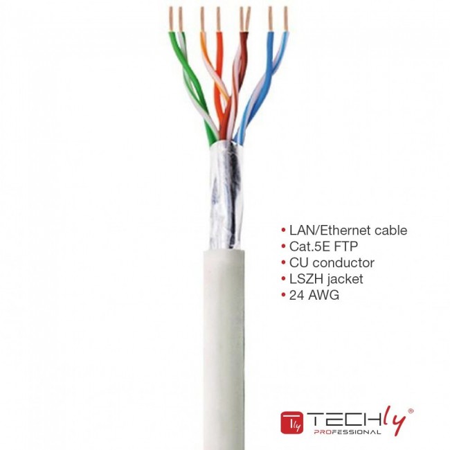 Techly ITP-C5F-305-RIS networking cable Grey 305 m Cat5e F/UTP (FTP)