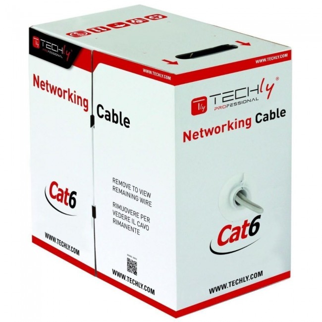 Techly ITP9-RIS-0305 networking cable Grey 305 m Cat6 S/FTP (S-STP)