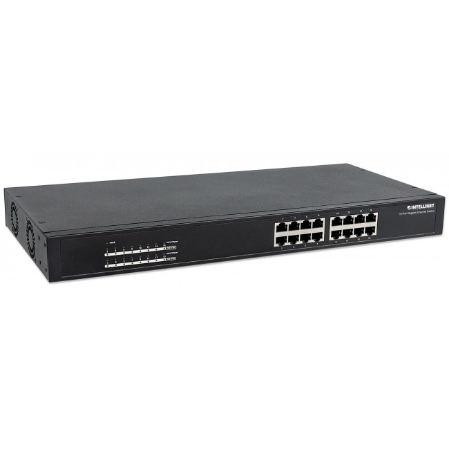 Intellinet 16-Port Gigabit Ethernet PoE+ Switch, 16 x PoE ports, IEEE 802.3at/af Power-over-Ethernet (PoE+/PoE), Endspan, Rackmount