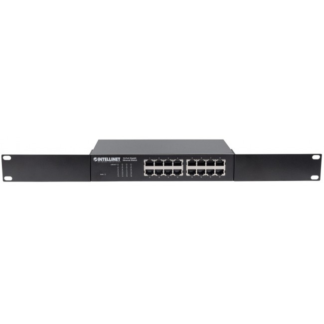 Intellinet 16-Port Gigabit Ethernet Switch, 16-Port RJ45 10/100/1000 Mbps, IEEE 802.3az Energy Efficient Ethernet, Desktop, 19