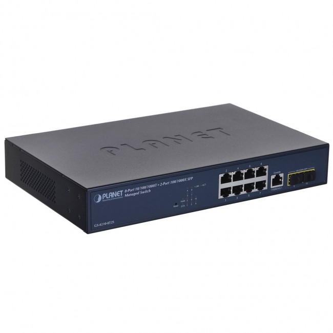 PLANET 10/100/1000T + 2-Port Managed L2/L4 Gigabit Ethernet (10/100/1000) 1U Blue
