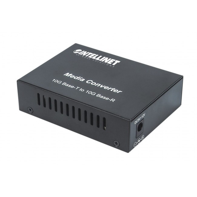 Intellinet 10GBase-T to 10GBase-R Media Converter, 1 x 10 GB SFP+ Slot, 1 x 10GB RJ45 Port