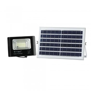 V-TAC 12W Black IP65 Solar LED Projector, Remote Control, Timer VT-25W 6000K 550lm