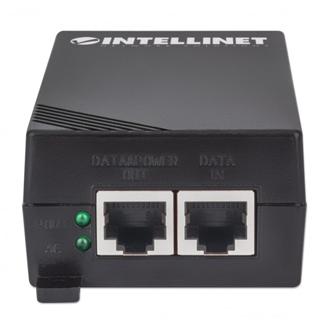 Intellinet Gigabit High-Power PoE+ Injector,1 x 30 W Port, IEEE 802.3at/af Compliant, Plastic Housing