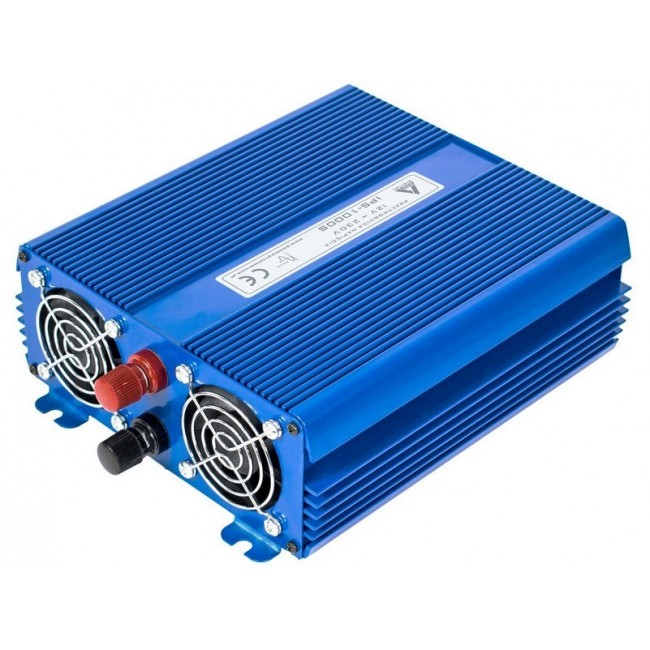 AZO Digital 12 VDC / 230 VAC ECO MODE SINUS IPS-1000S 1000W voltage converter