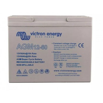 Victron Energy Deep Cycle lead-acid battery, AGM, 12 V, 60 Ah (BAT412550084)