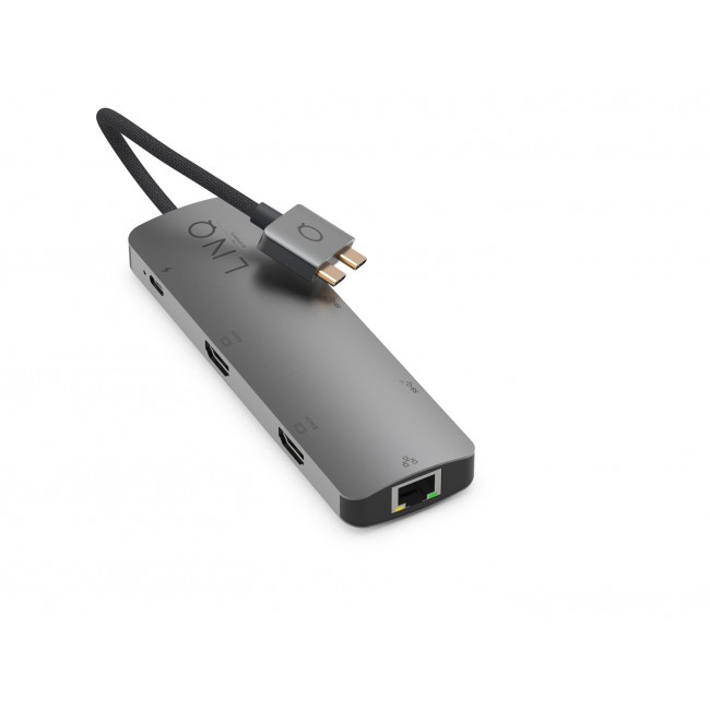 LINQ byELEMENTS LQ48011 - 7in2 Pro USB-C 10Gbps Multiport Hub with Dual 4K HDMI and Ethernet for MacBook M1/M2