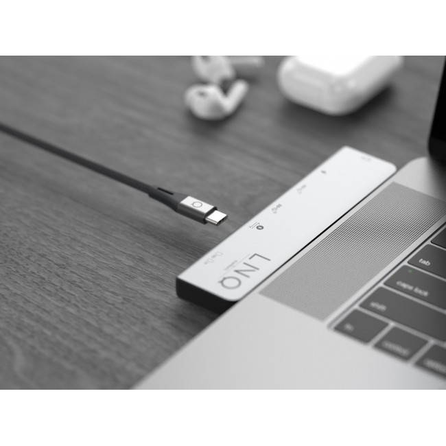 LINQ byELEMENTS LQ48012 - 7in2 Pro USB-C 10Gbps Multiport Hub with 4K HDMI and Thunderbolt Passthrough for MacBook