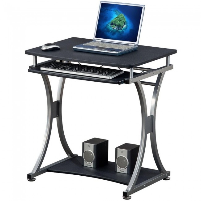 Techly Compact Desk for PC with Removable Tray, Black Graphite ICA-TB 328BK
