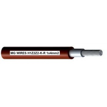 Photovoltaic cable // MG Wires // 1x4mm2, 0.6/1kV red H1Z2Z2-K-R-4mm2 RD, 100m package