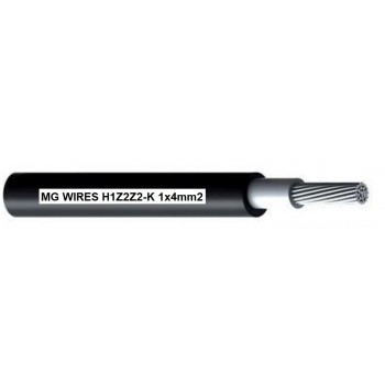 Photovoltaic cable // MG Wires // 1x4mm2, 0.6/1kV black H1Z2Z2-K-4mm2 BK, 100m package