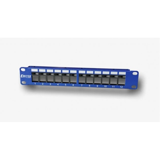 EMITERNET PANEL 10 12-PORT EMPTY FOR RJ45 AND RJ12 FOR TOOL-FREE SOCKETS