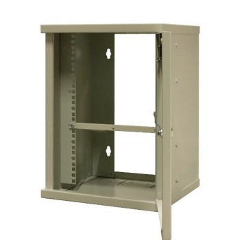 EMITERNET Single hanging cabinet 10'' 9U, sheet metal door, 325 330x445mm (width/depth/height) EM/SOHO-B-9U