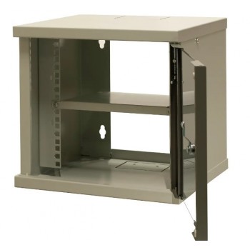 EMITERNET Single hanging cabinet 10'' 6U, sheet metal/glass doors, 315 310x330mm (width/depth/height) EM/SOHO-6U