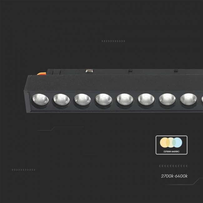Rail luminaire 48V V-TAC 14W LED SMART WiFi TRACKLIGHT 3in1 Black VT-3614 2700K-6400K 1300lm