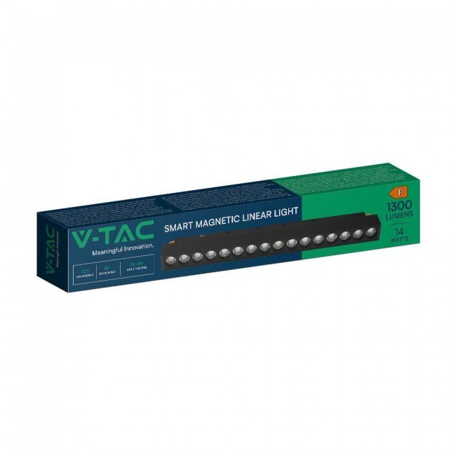 Rail luminaire 48V V-TAC 14W LED SMART WiFi TRACKLIGHT 3in1 Black VT-3614 2700K-6400K 1300lm