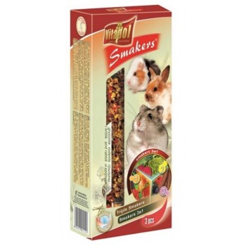 Vitapol Mix flasks (walnut-fruits-fruits-popcorn) for rodents - 3 pcs. - 135 g
