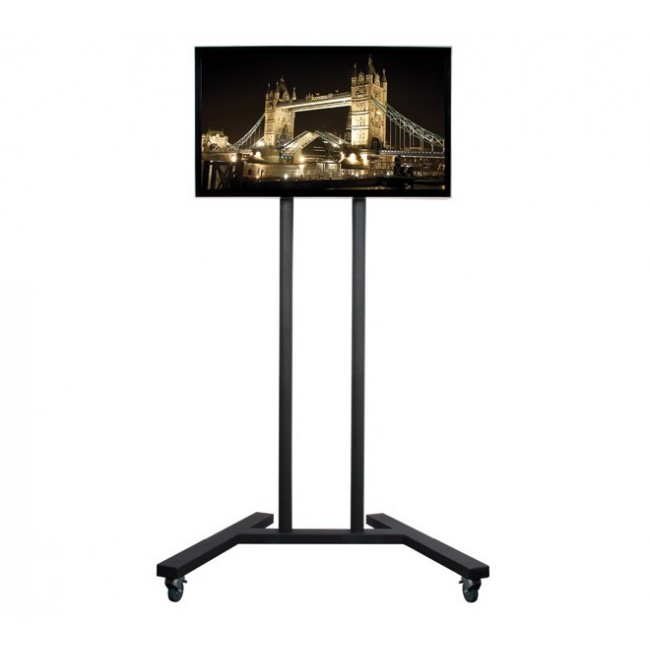 B-Tech Large Universal Flat Screen Trolley / Floor Stand (VESA 800 x 600) - 1.8m 50mm Poles