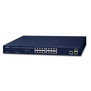 PLANET GS-4210-16T2S network switch Managed L2/L4 Gigabit Ethernet (10/100/1000) 1U Blue