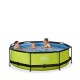 EXIT Lime pool 300x76cm with filter pump - green Framed pool Round 4383 L