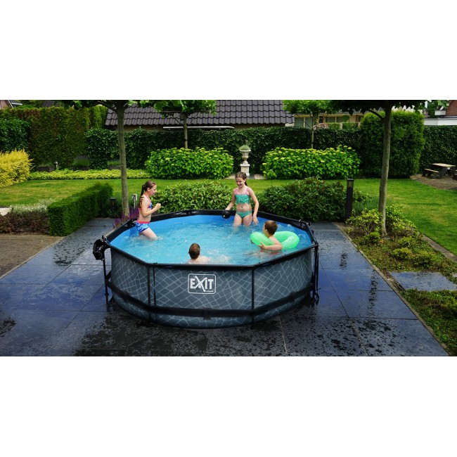 EXIT Lime pool 300x76cm with filter pump - green Framed pool Round 4383 L