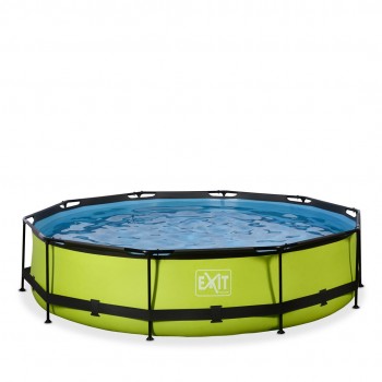 EXIT Lime pool 360x76cm with filter pump - green Framed pool Round 6125 L
