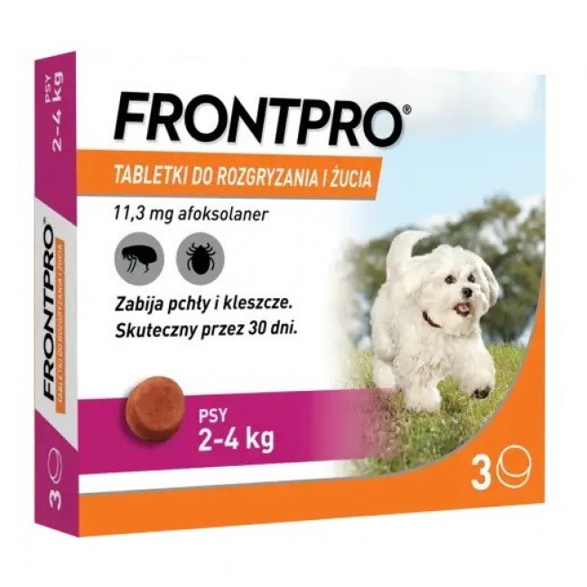 FRONTPRO Flea and tick tablets for dog (2-4 kg) - 3x 11,3mg