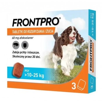 FRONTPRO Flea and tick tablets for dog ( 10-25 kg) - 3x 68mg