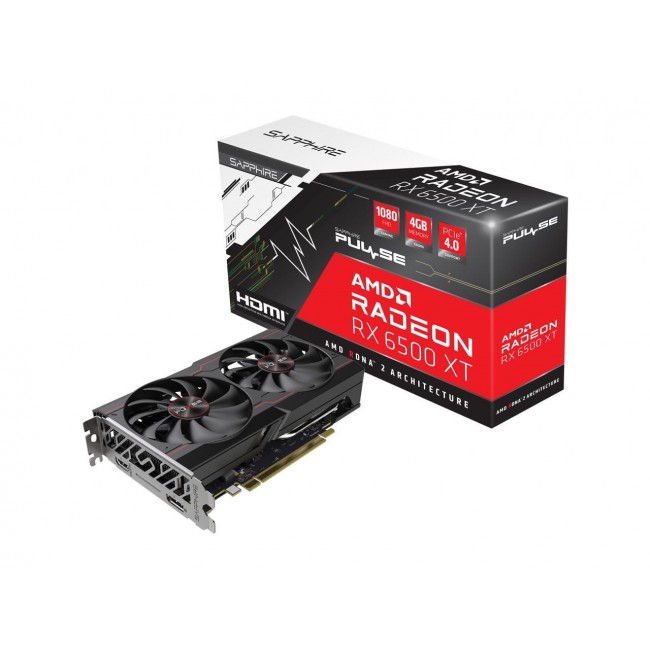 SAPPHIRE PULSE AMD Radeon RX 6500 XT Graphic card 4GB GDDR6 PCI Express 4.0 ATX (11314-01-20G)