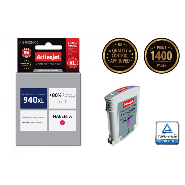 Activejet AH-940MRX Ink Cartridge(replacement for HP 940XL C4908AE Premium 35 ml magenta)