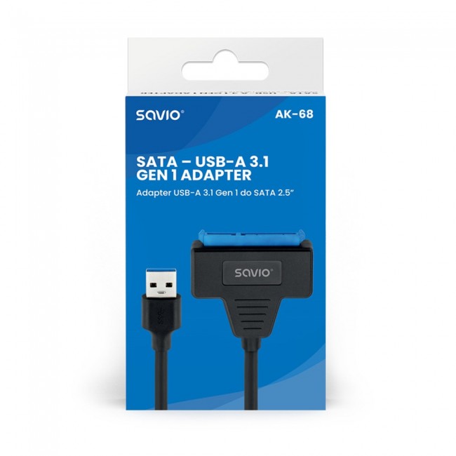 SAVIO AK-68 Adapter USB-A 3.1 Gen 1 (M) - SATA (F) for 2.5