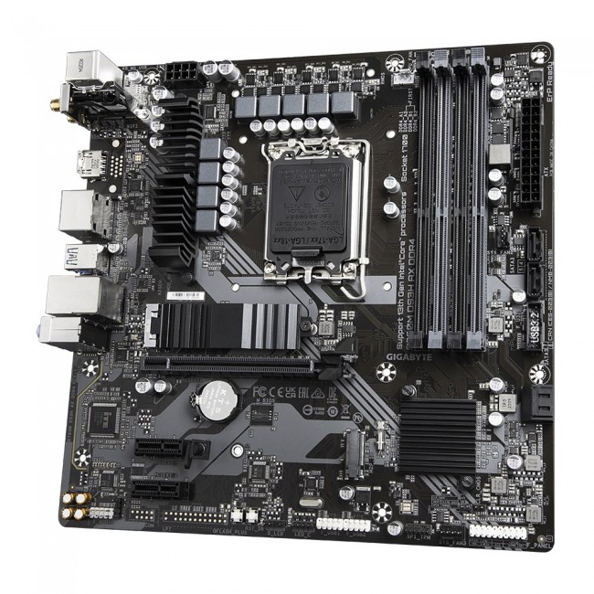 Gigabyte B760M DS3H AX DDR4 Motherboard - Supports Intel Core 14th Gen CPUs, 6+2+1 Phases Digital VRM, up to 5333MHz DDR4 (OC), 2xPCIe 4.0 M.2, Wi-Fi 6E, 2.5GbE LAN, USB 3.2 Gen2
