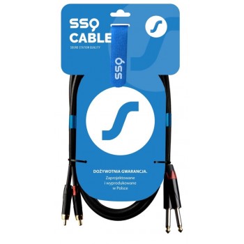 SSQ RCAJM1 SS-1427 Cable 2x RCA - 2x Jack Mono 6,3 mm 1 m Black