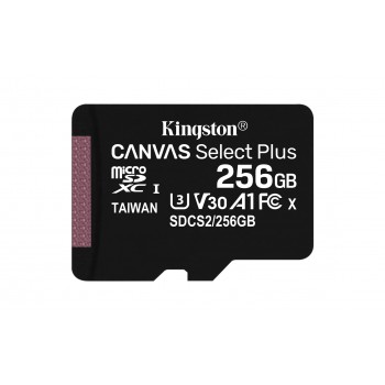 Kingston Technology 256GB micSDXC Canvas Select Plus 100R A1 C10 Single Pack w/o ADP