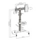 Techly Trolley Floor Support with Shelf LCD TV/LED 32-65