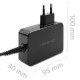 Qoltec 52388 GaN POWER PRO charger | 1xUSB-C | 100W | 5-20V | 3-5A | Black