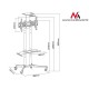 Maclean MC-661 Trolley TV Stand with Mounting Bracket and 2 Shelfs