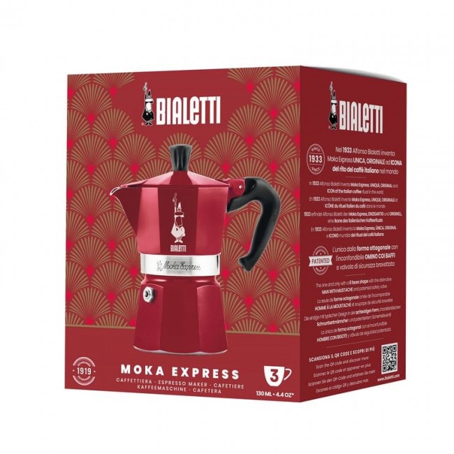 Coffee maker BIALETTI DECO GLAMOUR Moka Express 3tz Red