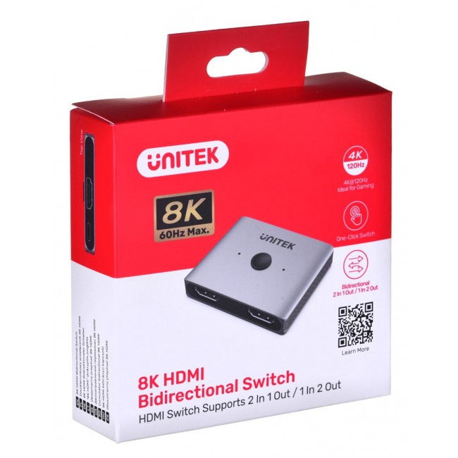 Unitek two-way Signal Switch HDMI 2.1 2 in 1 out 8K
