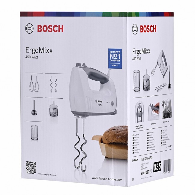 Bosch MFQ36480 mixer Hand mixer 450 W Grey, White