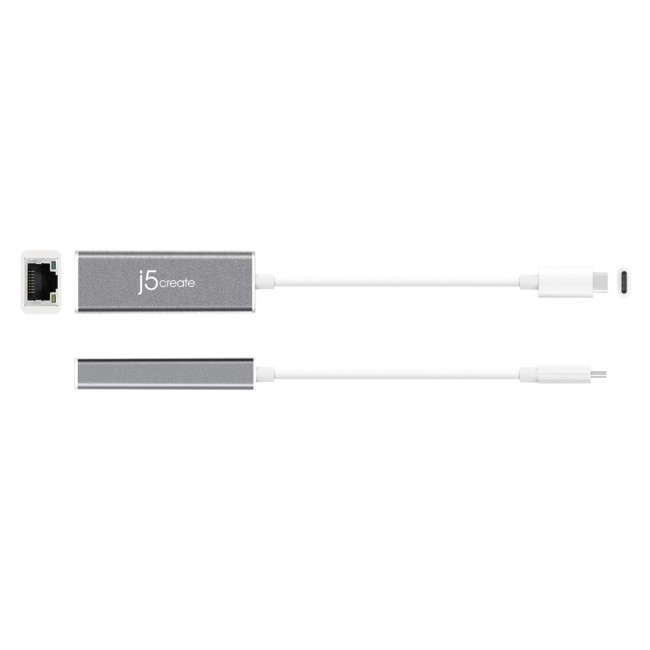j5create USB-C to Gigabit Ethernet Adapter silver JCE133G-N